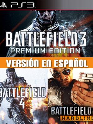 3 juegos 1 Battlefield 4 + Battlefield Hardline + Battlefield 3 Premium Edition PS3