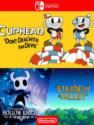 3 JUEGOS EN 1 Cuphead mas Hollow Knight mas Stardew Valley - Nintendo Switch